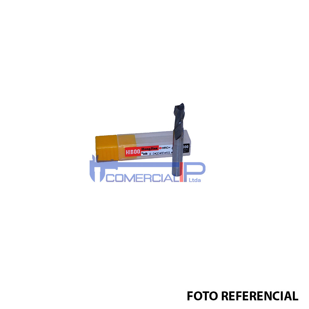 HIBOO HRC45 FRESA METAL DURO D-8.0MM MD 2 FILOS HJT CH - Imagen 1